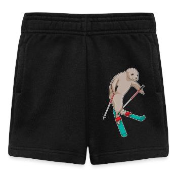 Seehund Skispringer Ski - Baby Shorts - Schwarz - Vorne