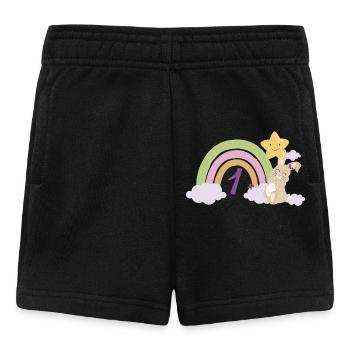 1. Geburtstag Regenbogen Hase Mädchen Geschenk - Baby Shorts - Schwarz - Vorne