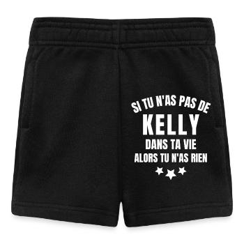 Kelly, prénom Kelly, anniversaire Kelly - Short Bébé - noir - Devant