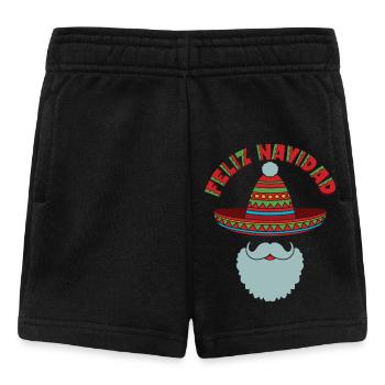 Feliz Navidad Merry Christmas Sombrero Santa Beard - Baby Shorts - black - Front