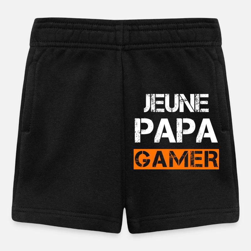 Jeune Papa Gamer - Short Bébé - noir