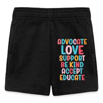 Advocate Love Support Accept Be Kind - Baby Shorts - black - Front