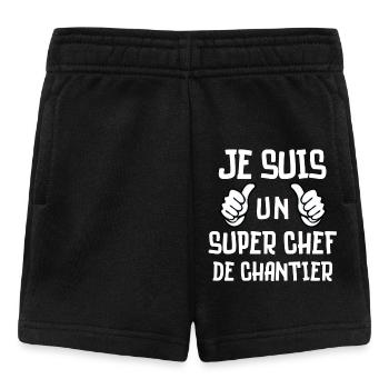 chantier, chef de chantier - Short Bébé - noir - Devant