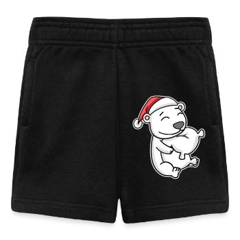 Eisbär Weihnachten Schlafen Schlaf Ausschlafen - Baby Shorts - Schwarz - Vorne