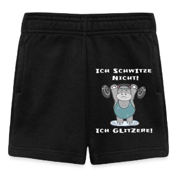 Ich schwitze nicht ich glitzere Krafsportler - Baby Shorts - Schwarz - Vorne