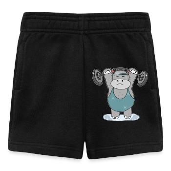Dickes Nilpferd Krafsport Fitness - Baby Shorts - Schwarz - Vorne