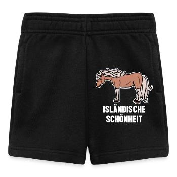 Islandpferde Pferdenarr Pferdeliebe Statement - Baby Shorts - Schwarz - Vorne