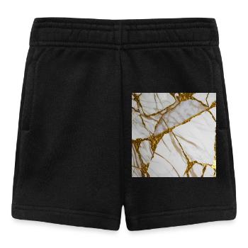 Marbling white-gold marble stone texture - Baby Shorts - black - Front