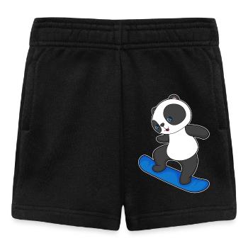 Panda Snowboarder Snowboard - Short Bébé - noir - Devant