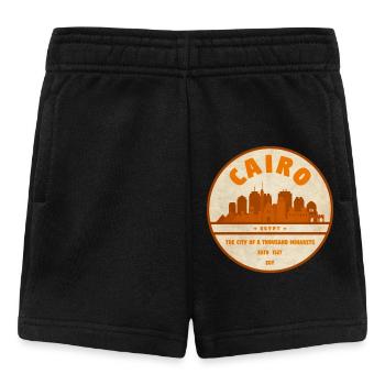 Emblème de silhouette rétro de la ville du Caire - Short Bébé - noir - Devant