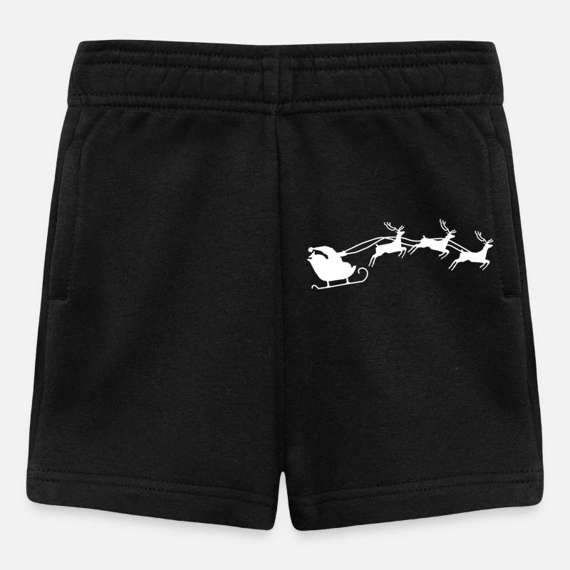 Père Noël avec traîneau - Short Bébé - noir