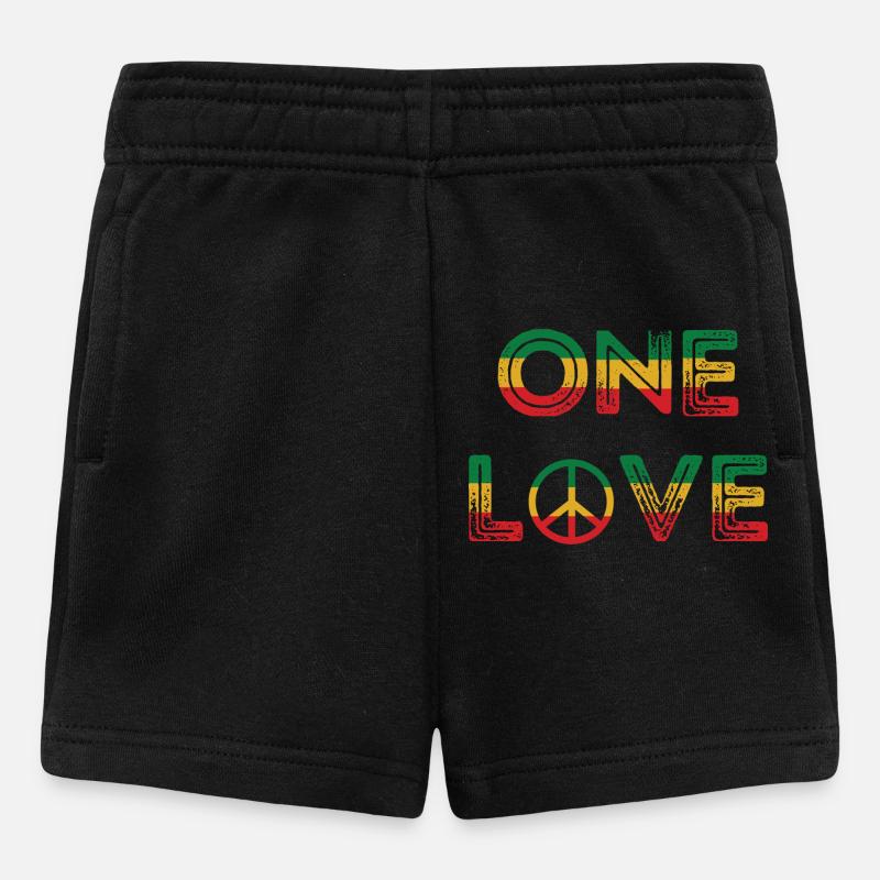 One Love Reggae Peace - Short Bébé - noir