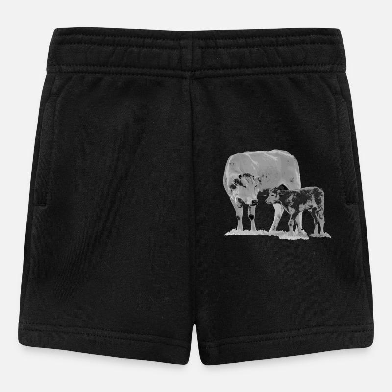Vache avec veau - Short Bébé - noir