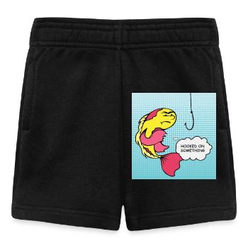 Pop Art Fish Hooked Humor - Baby Shorts - black - Front