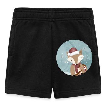 goldiger Fuchs für Weihnachten mit Zuckerstange - Baby Shorts - Schwarz - Vorne