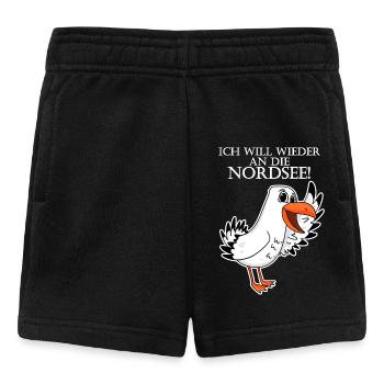 Nordsee Plattdeutsch Spruch Moin Möwe - Baby Shorts - Schwarz - Vorne