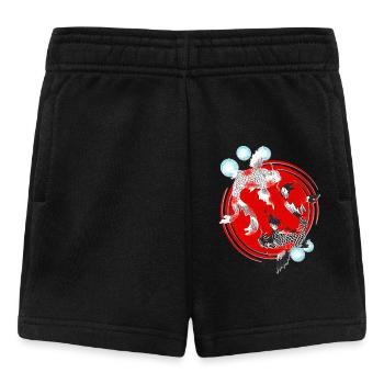 japanische kunst, Koi Karpfen schwarz weiß - Baby Shorts - Schwarz - Vorne