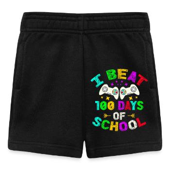 I Beat 100 Days Of School Video Game Player Kid - Baby Shorts - black - Front
