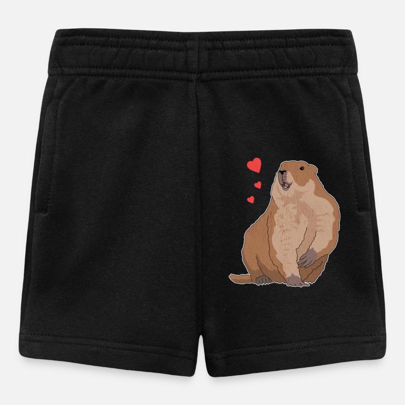 Marmottes marmotte Munggen Mankai cadeau - Short Bébé - noir