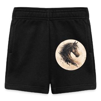 Pferdezeichnung Pferdemotiv - Baby Shorts - Schwarz - Vorne