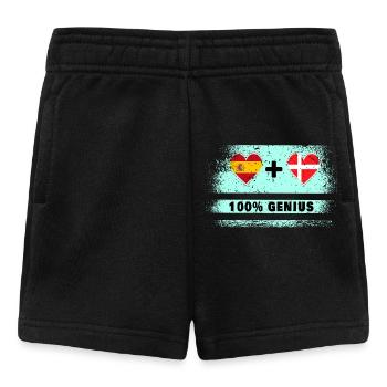 Spanien und Dänemark Flagge 100% genial - Baby Shorts - Schwarz - Vorne