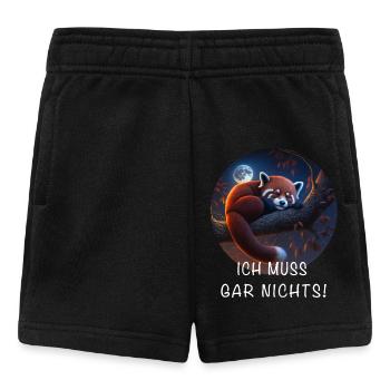 Ich Muss Gar Nichts Roter Panda - Baby Shorts - Schwarz - Vorne