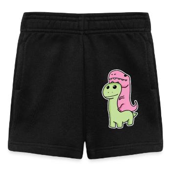 Deux dinosaures - Short Bébé - noir - Devant