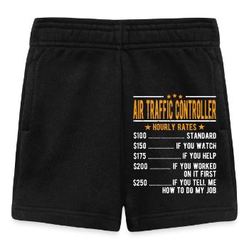 Air traffic controller hourly wage - Baby Shorts - black - Front