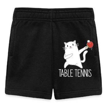 Table Tennis Katze Pingpong Outfit Cat Tischtennis - Baby Shorts - Schwarz - Vorne