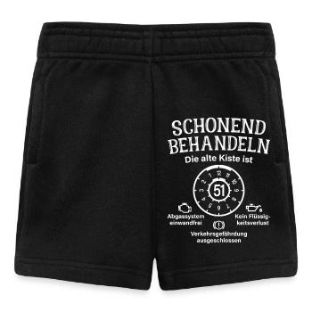 51. Geburtstag Schonend Behandeln Alte Kiste 51 - Baby Shorts - Schwarz - Vorne