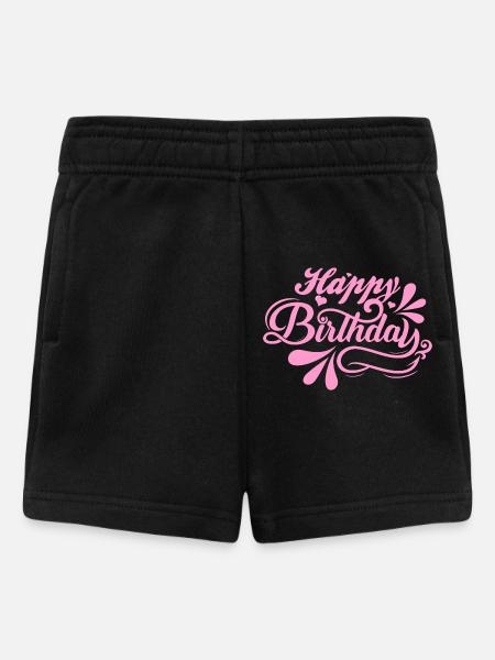 Birthday Bliss in Pink Script - Baby Shorts - black