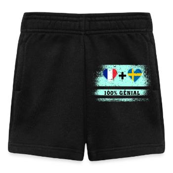Drapeau France et Suède 100% génial - Short Bébé - noir - Devant