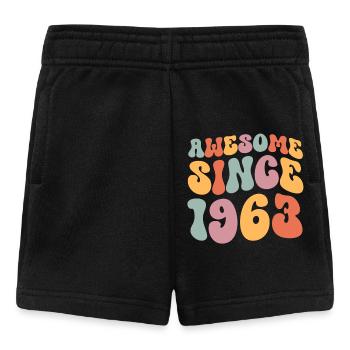 1963 Anniversaire né Groovy Vintage Retro - Short Bébé - noir - Devant