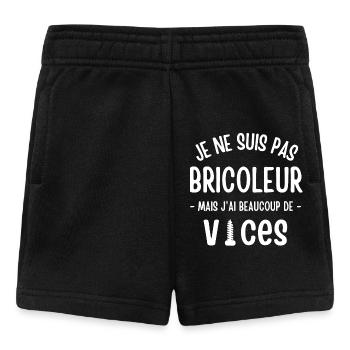 bricoleur, bricolage; bricoler, fan de bricolage - Short Bébé - noir - Devant