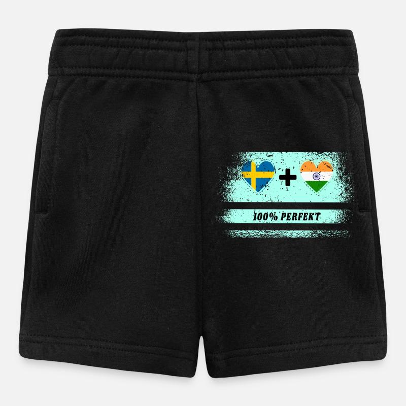 Indien und Schweden 100% perfekt / Geschenk - Baby Shorts - Schwarz
