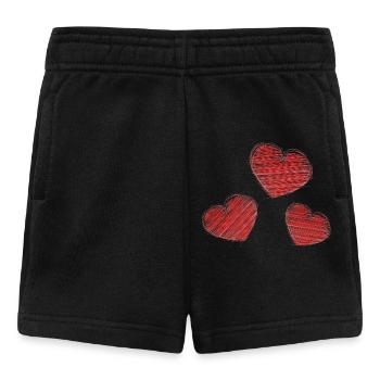 HERZ. HERZ. HEILIGER VALENTINSTAG. LIEBE. LIEBE. WEIHNACHTEN - Baby Shorts - Schwarz - Vorne