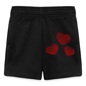 HERZ. HERZ. HEILIGER VALENTINSTAG. LIEBE. LIEBE. WEIHNACHTEN - Baby Shorts - Schwarz - Vorne