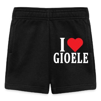 t-shirt I love Gioele t-shirt idée cadeau - Short Bébé - noir - Devant