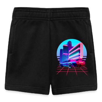 Retro Wave 80s Skyline Electro-Wave Vaporwave - Baby Shorts - black - Front