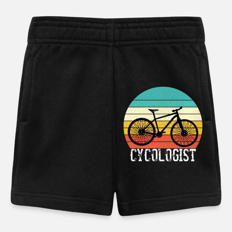 Cycologue Funny Vintage Cycliste - Short Bébé - noir