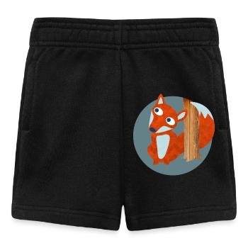 Renard Structure Woodland pépinière motif bande dessinée - Short Bébé - noir - Devant