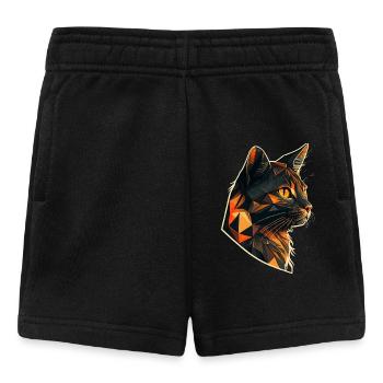 Stilisierte, geometrische Katze - Baby Shorts - Schwarz - Vorne