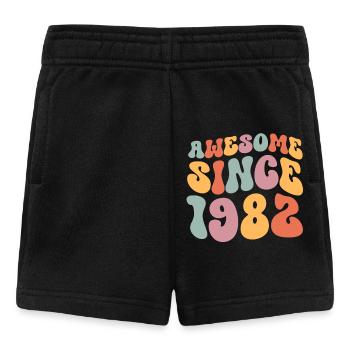 1982 Anniversaire né Groovy Vintage Retro - Short Bébé - noir - Devant