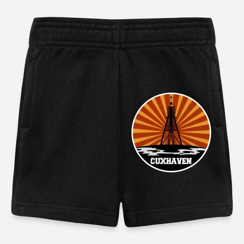 Cuxhaven Retro Skyline - Baby Shorts - Schwarz