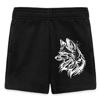 Renard élégant à l’encre de tatouage tribal - Short Bébé - noir - Devant