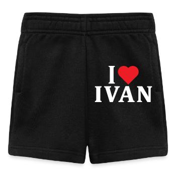 Name T-Shirt I love Ivan T-Shirt Geschenkidee - Baby Shorts - Schwarz - Vorne