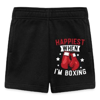 Le plus heureux quand je suis des gants de boxe sport boxer boxen - Short Bébé - noir - Devant