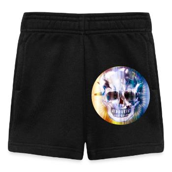 extravaganter Totenkopf in bunt schimmernder Farbe - Baby Shorts - Schwarz - Vorne