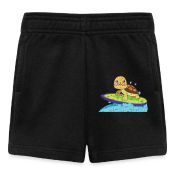 Schildkröte auf surfbrett - Baby Shorts - Schwarz - Vorne