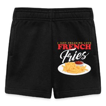 Pommes Frites Fast Food Fastfood Fritten Geschenk - Baby Shorts - Schwarz - Vorne